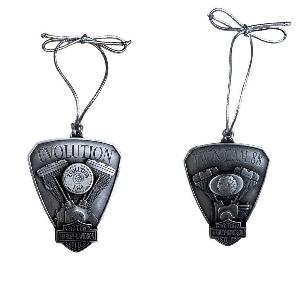 Harley-Davidson Set of 2 "Celebrate on All Cylinders" 2001 Christmas Ornaments